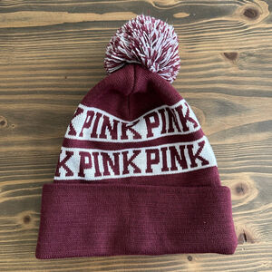 Women's Victoria's Secret PINK Beanie One Size Maroon